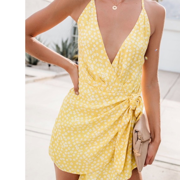 Vici Pants - NWOT⚡️ Vici Dolls Wrap Romper Yellow Floral